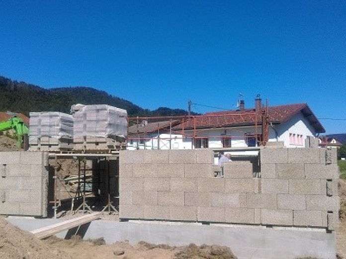 Chantier en béton de chanvre dans les Vosges